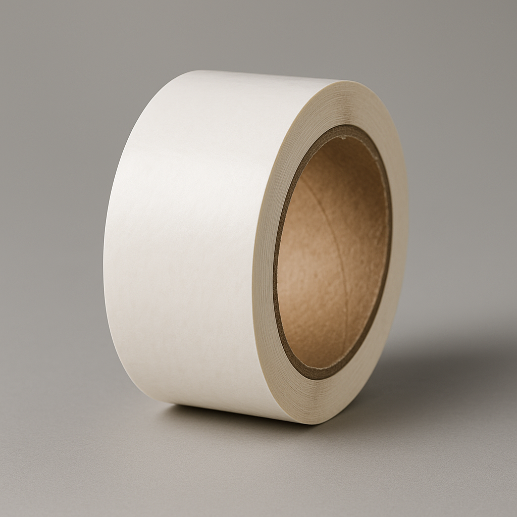 Cinta adhesiva PP 48×132 micraje 0 adhesivo Acrílico color Blanco. Paquete de 6. Impreso. Mandril 76